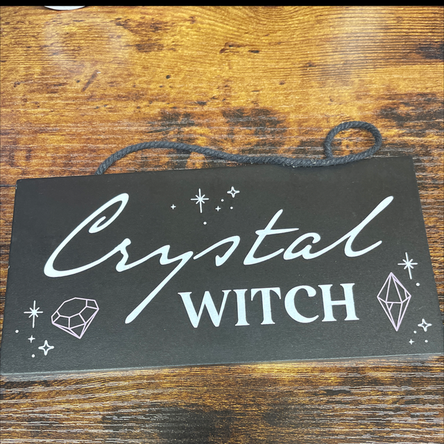 Crystal witch hanging sign mini