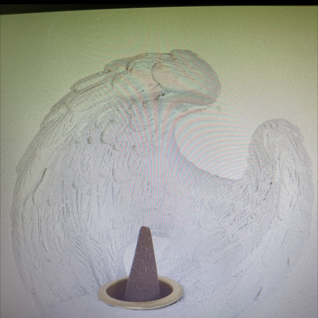 Angel wing resin incense cone burner