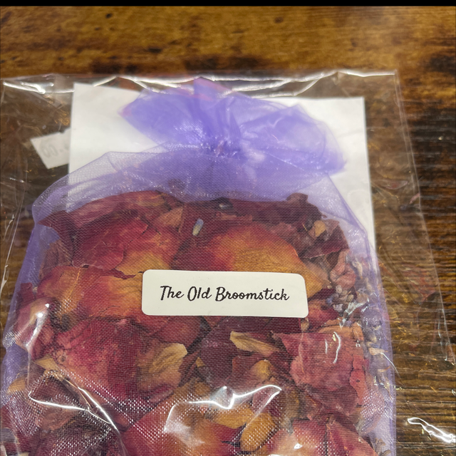 Spell bag of herbs and petals