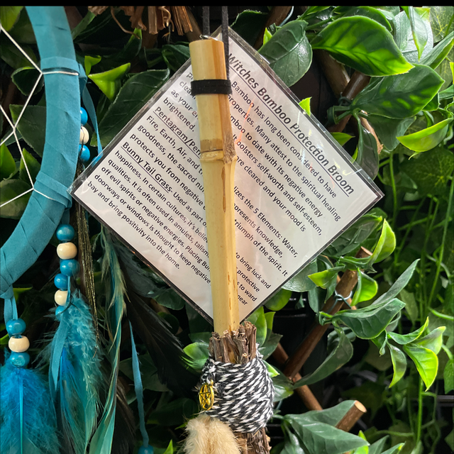 Witches bamboo protection broom