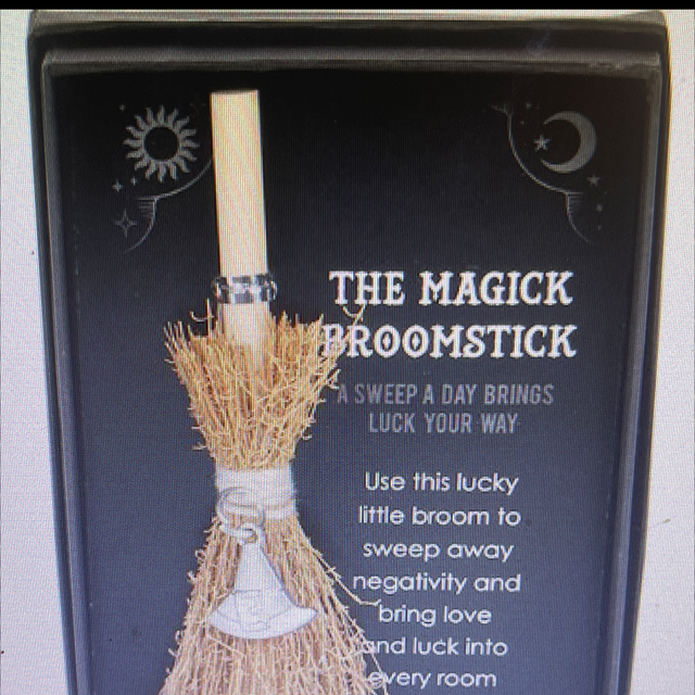 Witch hat mini magic broomstick