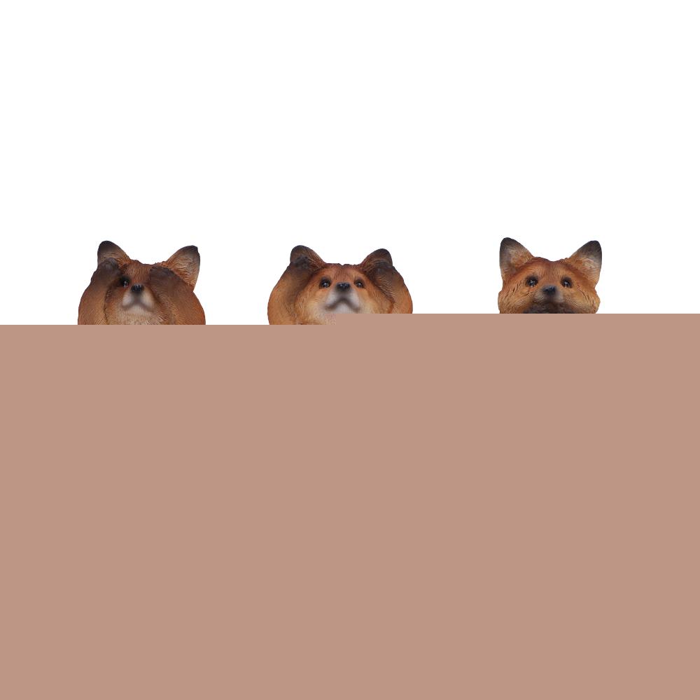 Three Wise Foxes 8.5cm