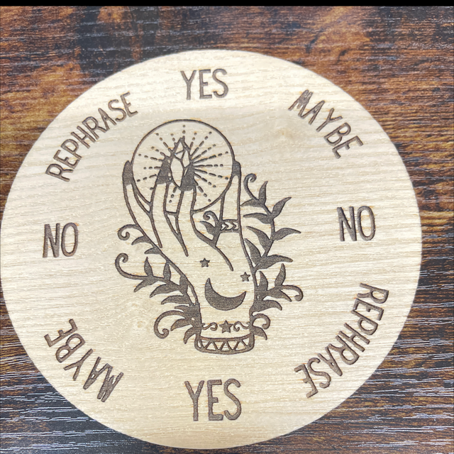Round wooden dosing board small